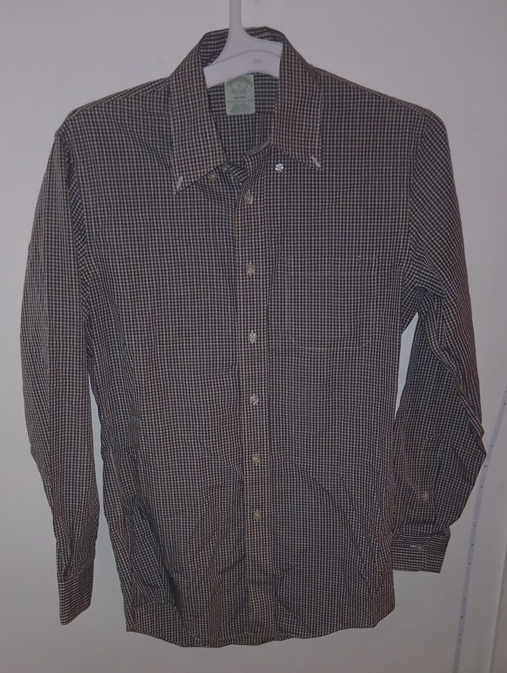 Brooks BrothersMilano Men's Blue/yellow Check Button-Down Shirt Size S